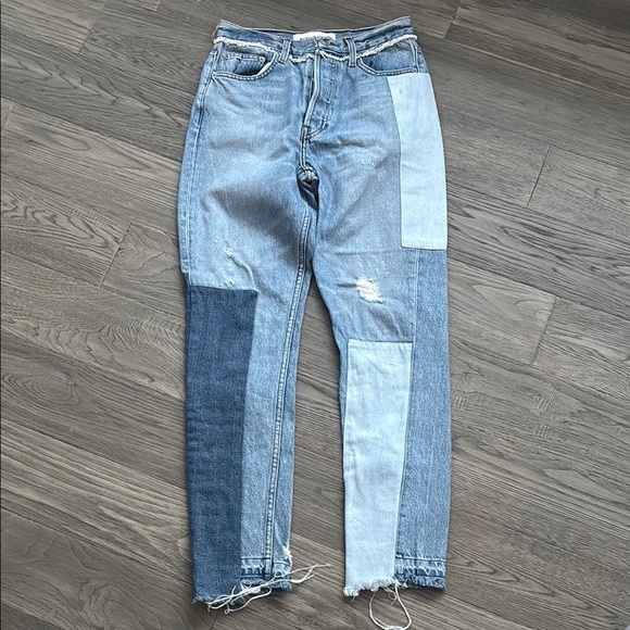 Reformation | Skinny Patch Jeans in Torres Wash Size 26 Light Medium Wash - Picture 3 of 16
